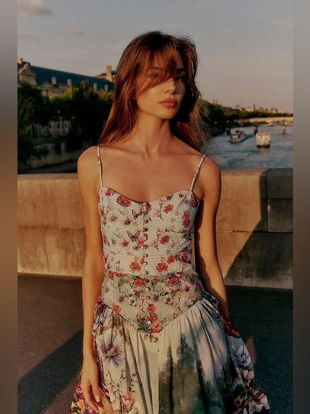 Anthropologie The Muse Basque-Waist Midi Dress - Picture 3 of 13